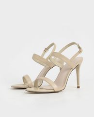 CHARLES & KEITH - Giày cao gót quai ngang Textured Ankle Strap