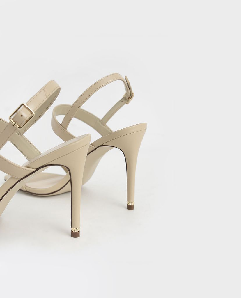 CHARLES & KEITH - Giày cao gót quai ngang Textured Ankle Strap