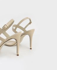 CHARLES & KEITH - Giày cao gót quai ngang Textured Ankle Strap