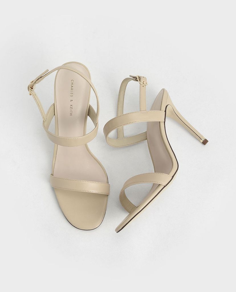 CHARLES & KEITH - Giày cao gót quai ngang Textured Ankle Strap