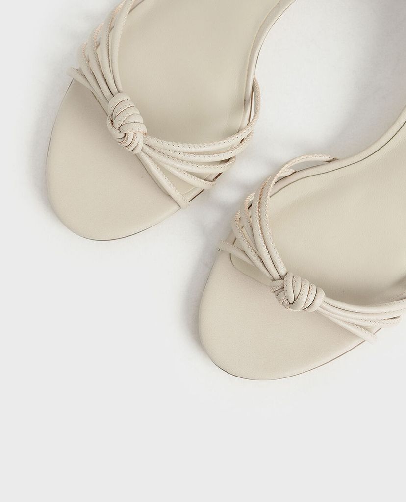 CHARLES & KEITH - Giày sandal cao gót Geometric Ankle Tie