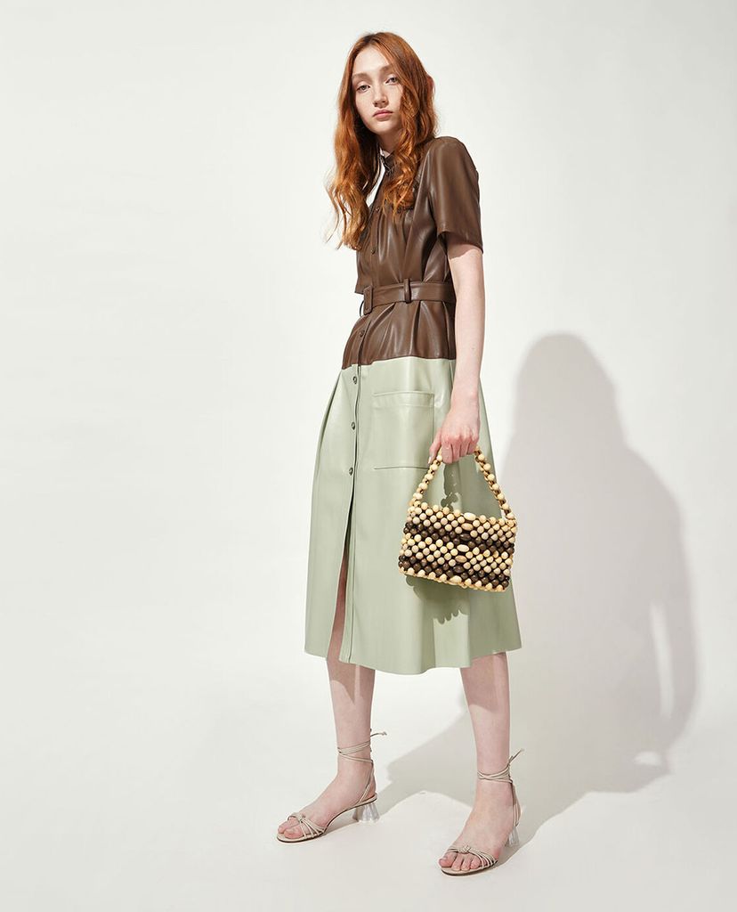 CHARLES & KEITH - Giày sandal cao gót Geometric Ankle Tie
