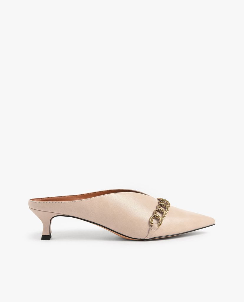 CHARLES & KEITH - Giày cao gót mũi nhọn Chain Strap V Cut