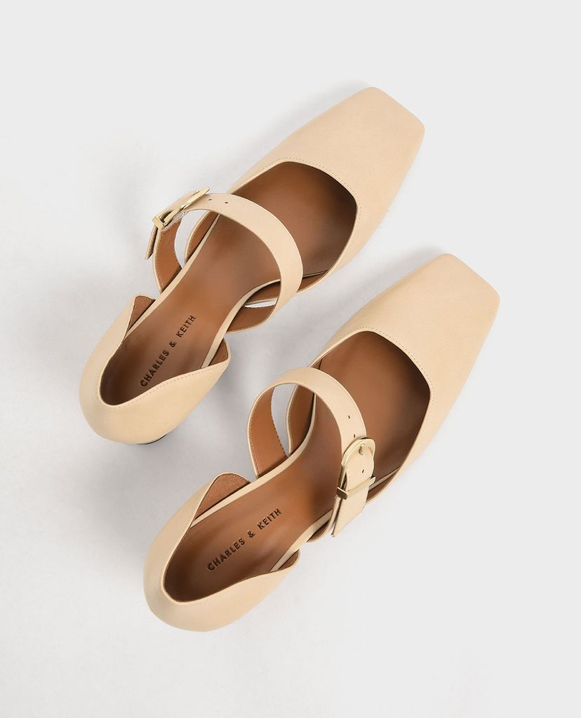 CHARLES & KEITH - Giày cao gót mũi vuông Mary Jane D Orsay