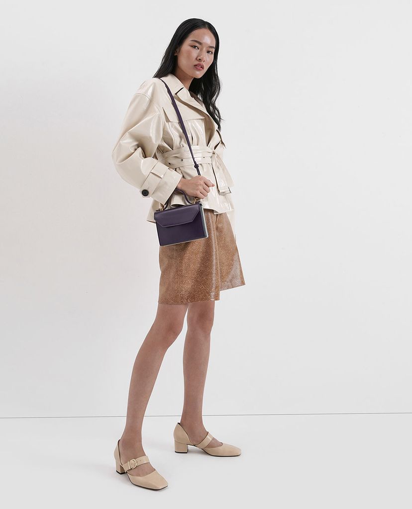 CHARLES & KEITH - Giày cao gót mũi vuông Mary Jane D Orsay