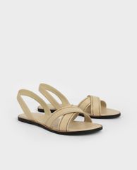 CHARLES & KEITH - Giày sandal nữ quai chéo Embellished Slingback
