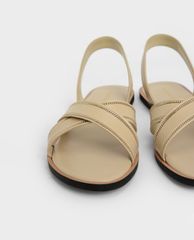 CHARLES & KEITH - Giày sandal nữ quai chéo Embellished Slingback