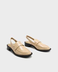 CHARLES & KEITH - Giày đế bệt nữ mũi vuông Slingback Loafers