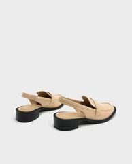 CHARLES & KEITH - Giày đế bệt nữ mũi vuông Slingback Loafers