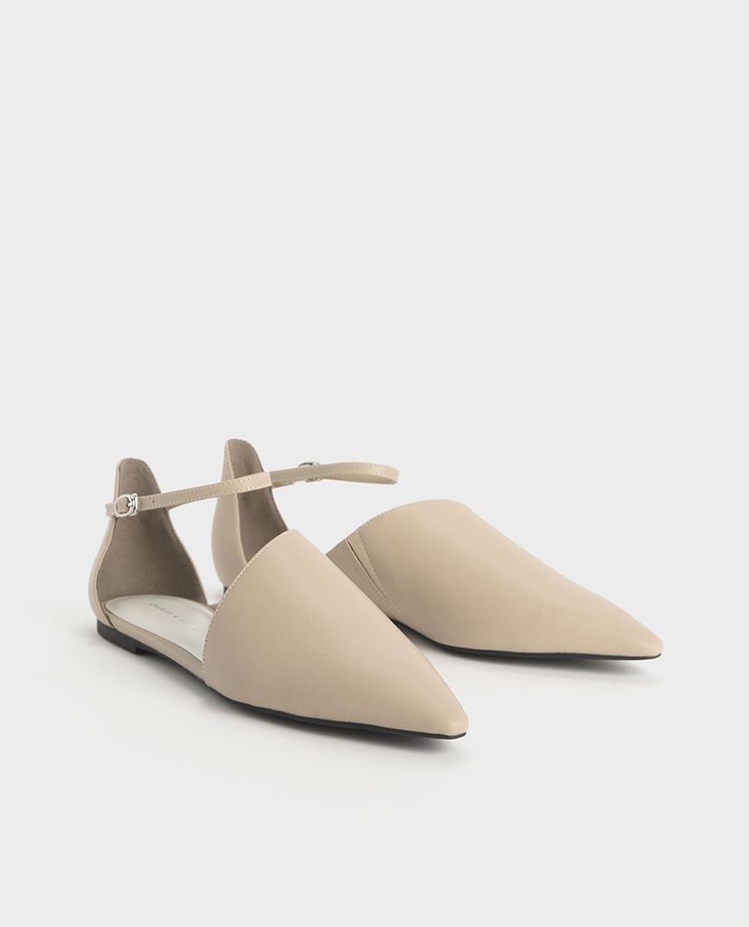 CHARLES & KEITH - Giày đế bệt nữ mũi nhọn thời trang