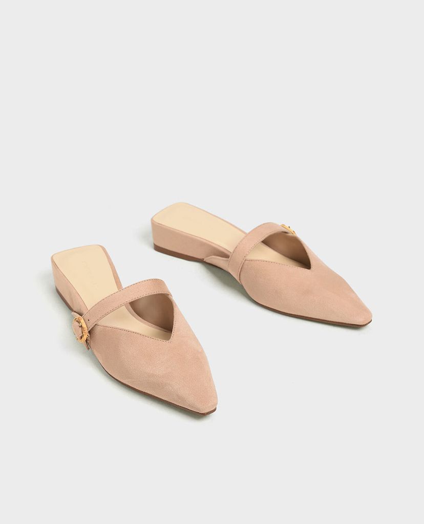 CHARLES & KEITH - Giày đế bệt V Cut Low Wedge