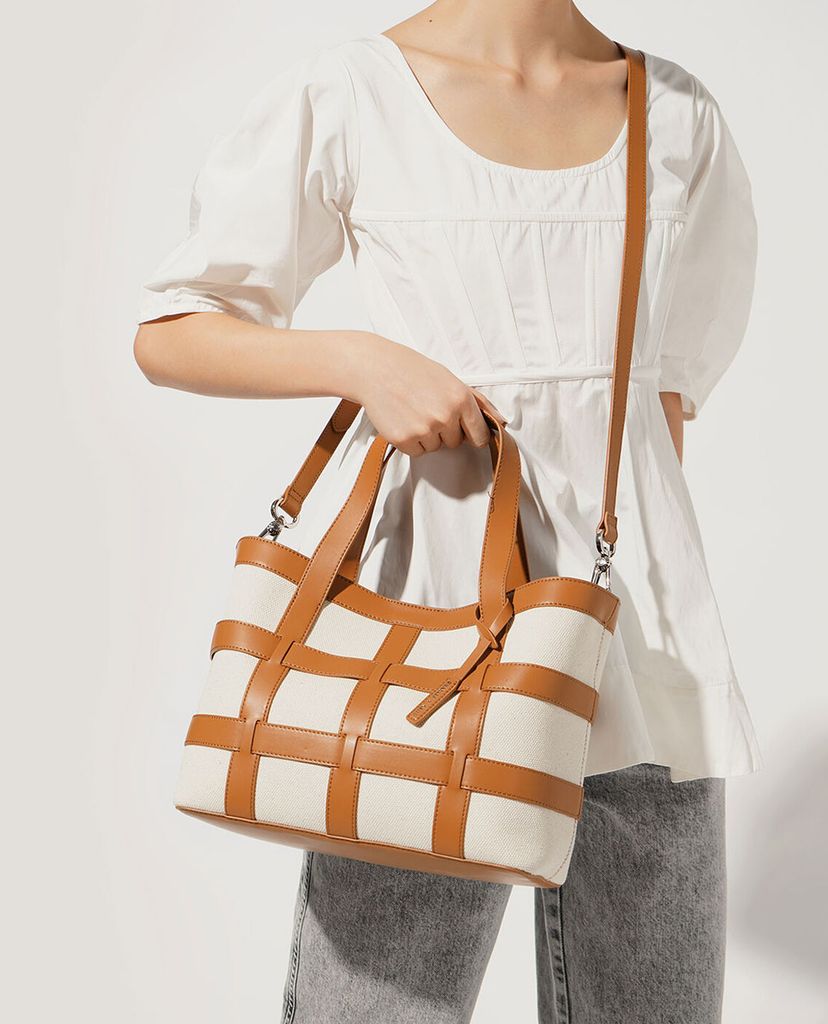 CHARLES & KEITH - Túi đeo vai nữ chữ nhật Large Caged See Through