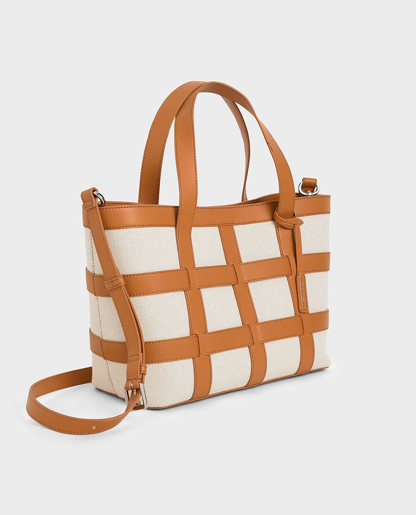 CHARLES & KEITH - Túi đeo vai nữ chữ nhật Large Caged See Through