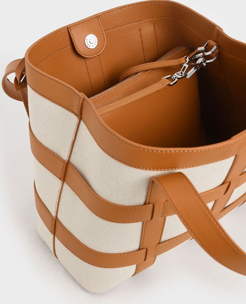CHARLES & KEITH - Túi đeo vai nữ chữ nhật Large Caged See Through