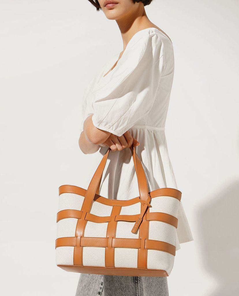 CHARLES & KEITH - Túi đeo vai nữ chữ nhật Large Caged See Through