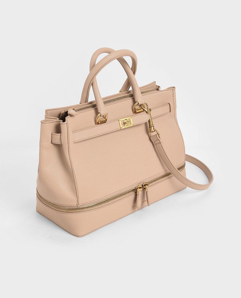 CHARLES & KEITH - Túi đeo vai chữ nhật Large Two Way Zip