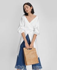 CHARLES & KEITH - Túi xách tay chữ nhật Cut Out Structured
