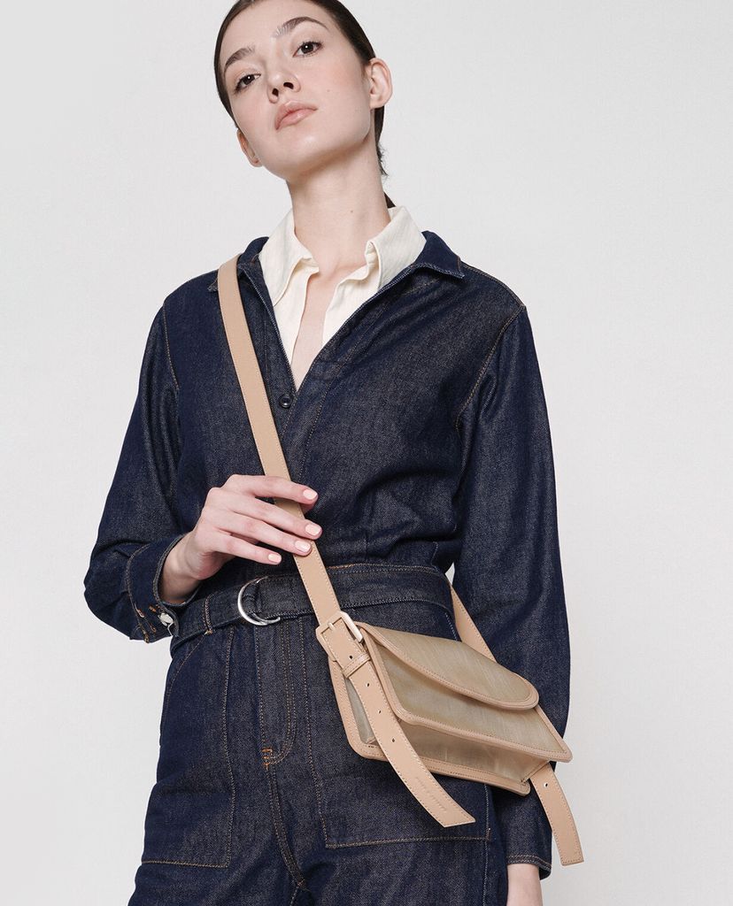 CHARLES & KEITH - Túi đeo vai nữ chữ nhật trong suốt Mesh