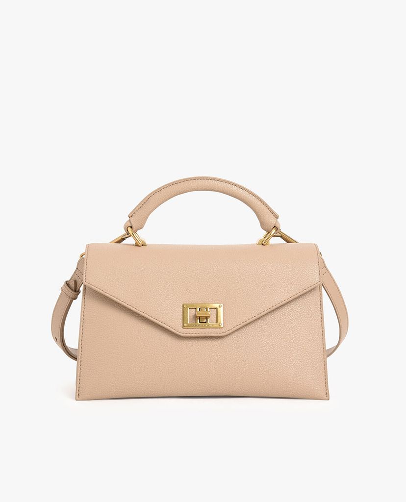 CHARLES & KEITH - Túi xách tay nữ chữ nhật Turn Lock
