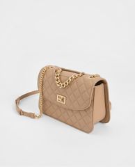CHARLES & KEITH - Túi đeo chéo nữ chữ nhật Quilted Turn Lock