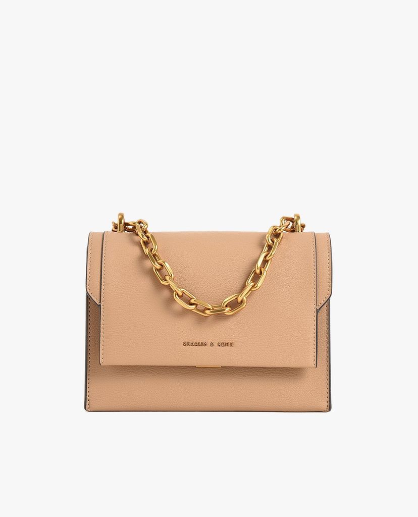 CHARLES & KEITH - Túi đeo chéo nữ hình chữ nhật Chain Handle