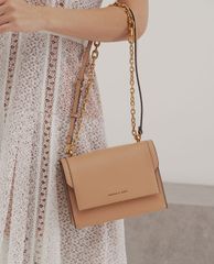 CHARLES & KEITH - Túi đeo chéo nữ hình chữ nhật Chain Handle