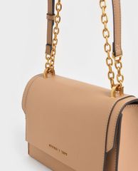 CHARLES & KEITH - Túi đeo chéo nữ hình chữ nhật Chain Handle