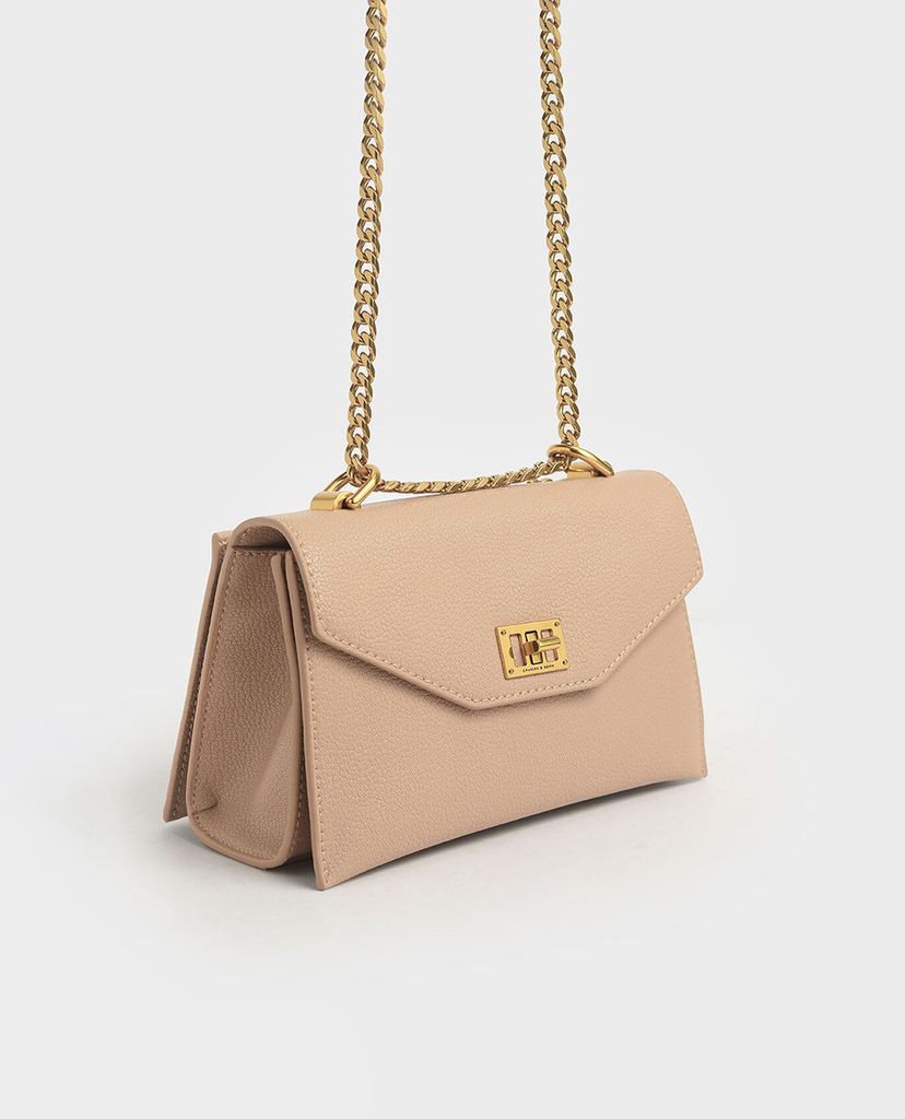 CHARLES & KEITH - Túi đeo chéo chữ nhật Turn Lock