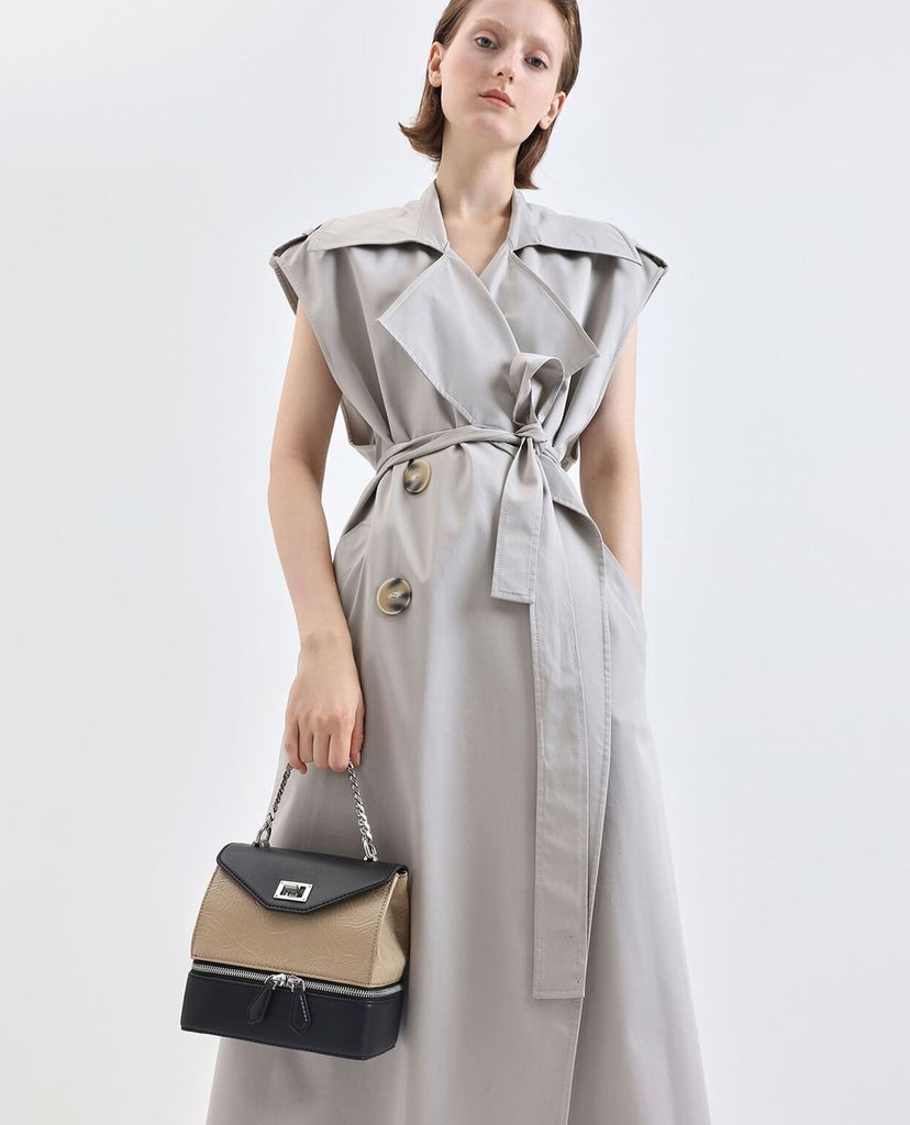 CHARLES & KEITH - Túi xách tay Wrinkled Effect Two Way Zip Chain