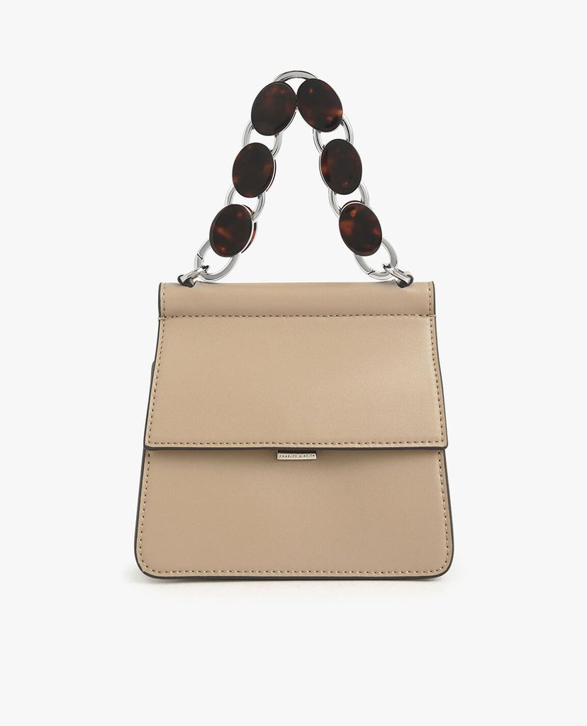 CHARLES & KEITH - Túi xách tay Small Acrylic Tortoiseshell Top Handle