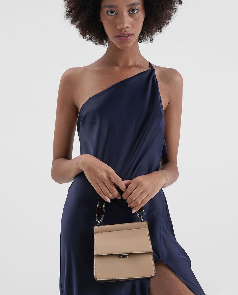 CHARLES & KEITH - Túi xách tay Small Acrylic Tortoiseshell Top Handle