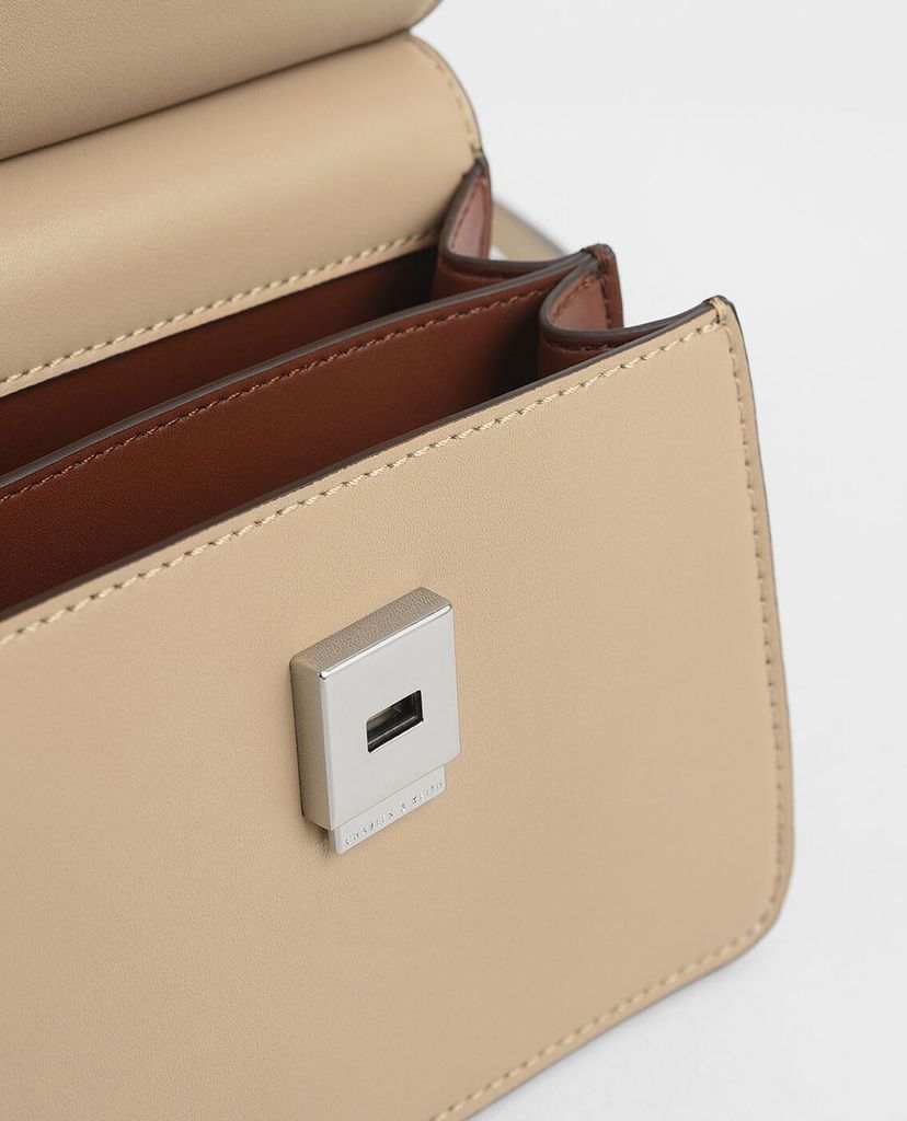 CHARLES & KEITH - Túi xách tay Small Acrylic Tortoiseshell Top Handle