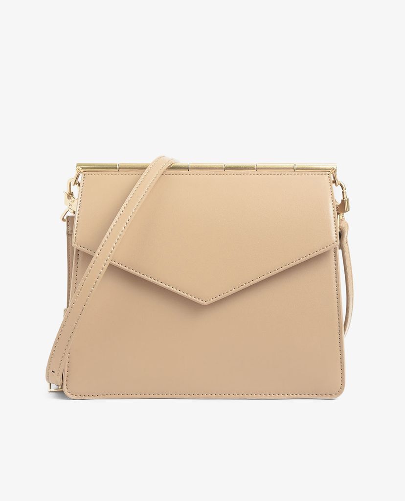 CHARLES & KEITH - Túi đeo chéo Croc Effect Angular