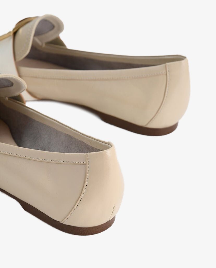 PEDRO - Giày đế bệt nữ mũi nhọn Buckle Leather Loafers