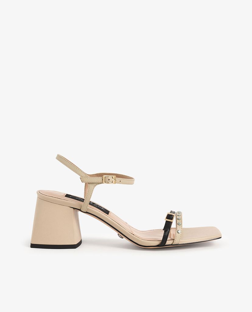 CHARLES & KEITH - Giày cao gót đế vuông quai ngang Pointed Slingback