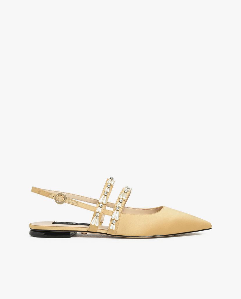 CHARLES & KEITH - Giày đế bệt mũi nhọn Pearl Embellished