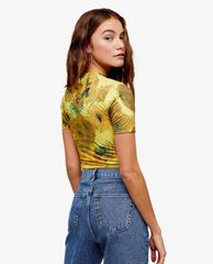 TOPSHOP - Áo thun nữ cổ tròn tay ngắn Vincent Van Gogh Sunflower