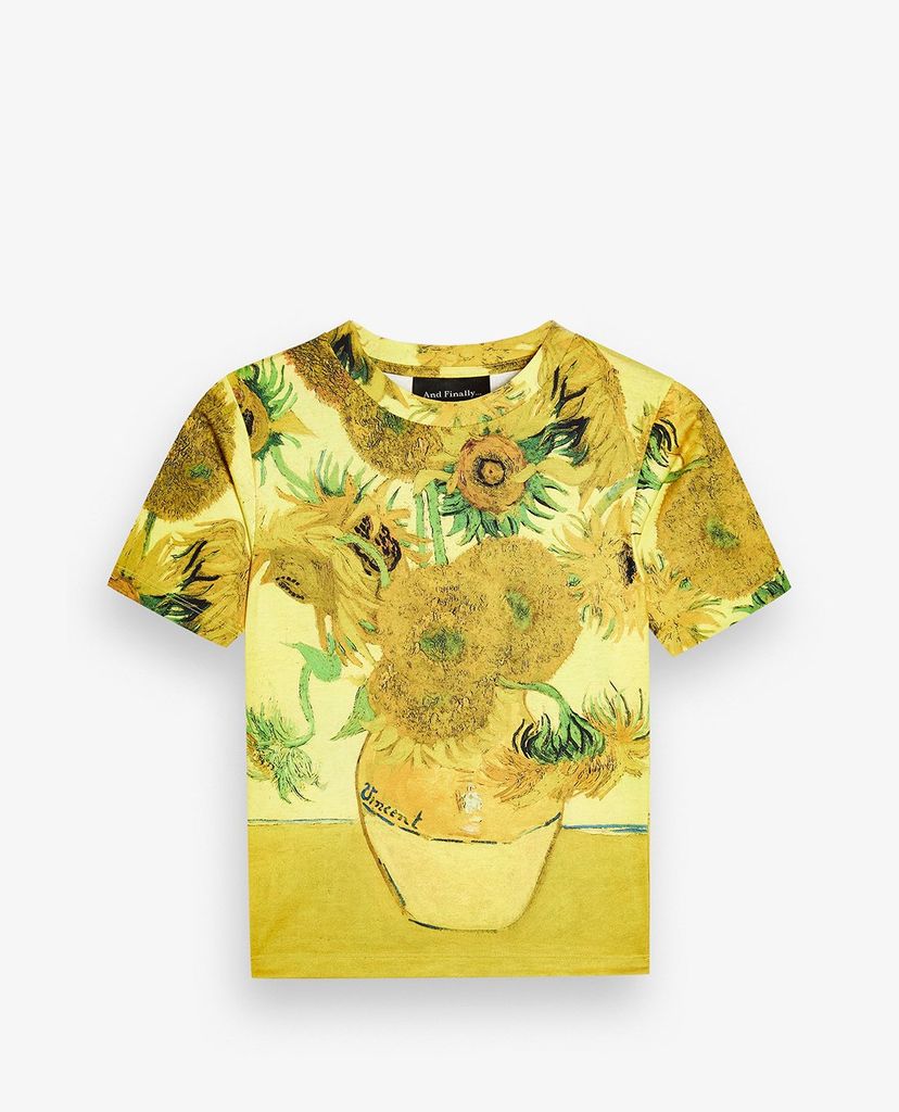 TOPSHOP - Áo thun nữ cổ tròn tay ngắn Vincent Van Gogh Sunflower