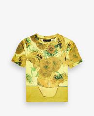 TOPSHOP - Áo thun nữ cổ tròn tay ngắn Vincent Van Gogh Sunflower