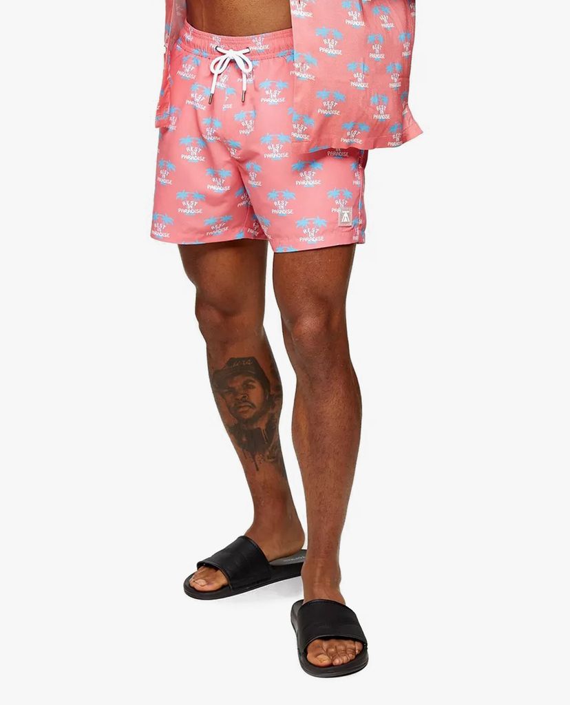 TOPMAN - Quần short bơi nam CONSIDERED Pink Paradise