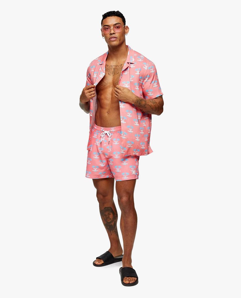 TOPMAN - Quần short bơi nam CONSIDERED Pink Paradise