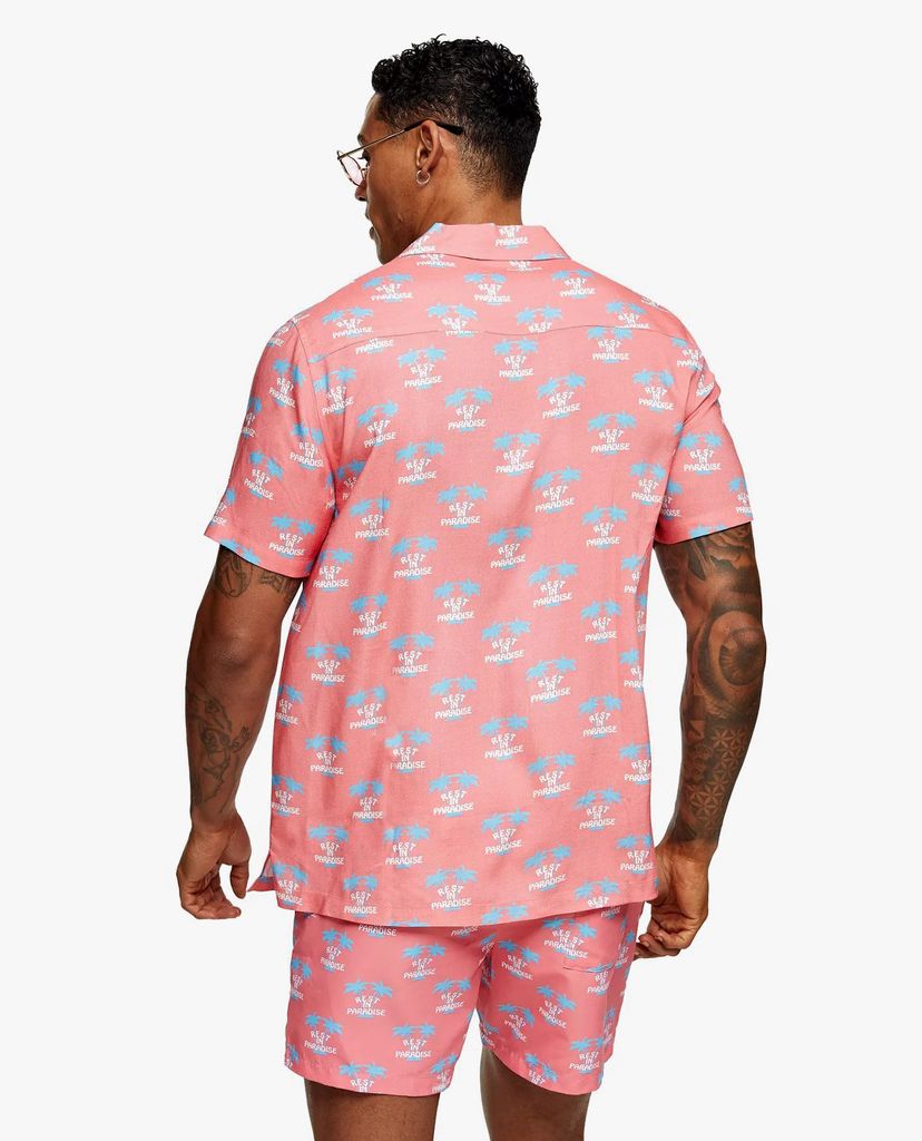 TOPMAN - Quần short bơi nam CONSIDERED Pink Paradise