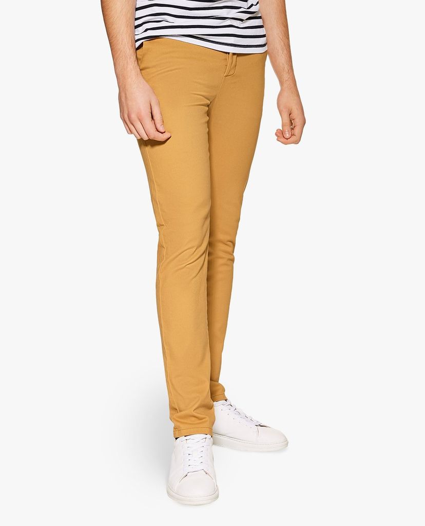 TOPMAN - Quần kiểu nam phom skinny Mustard Stretch