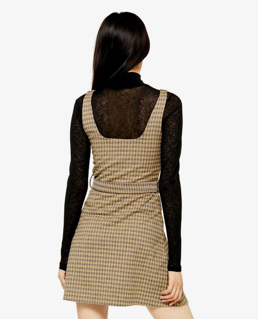 TOPSHOP - Đầm mini sát nách Jacquard Belted Pinafore