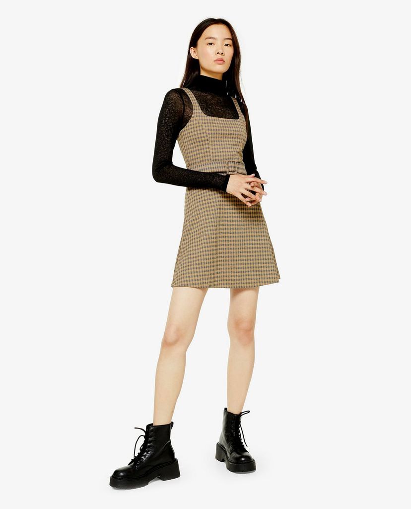 TOPSHOP - Đầm mini sát nách Jacquard Belted Pinafore