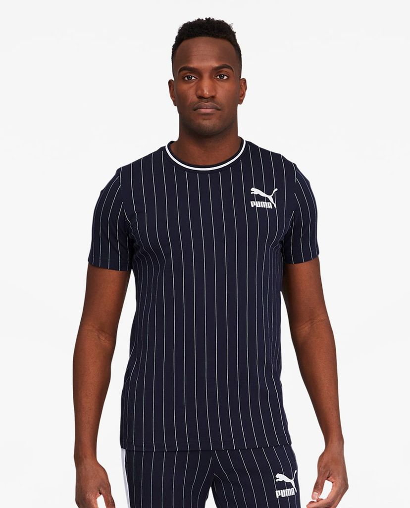 PUMA - Áo thun thể thao nam kẻ sọc Pinstripe