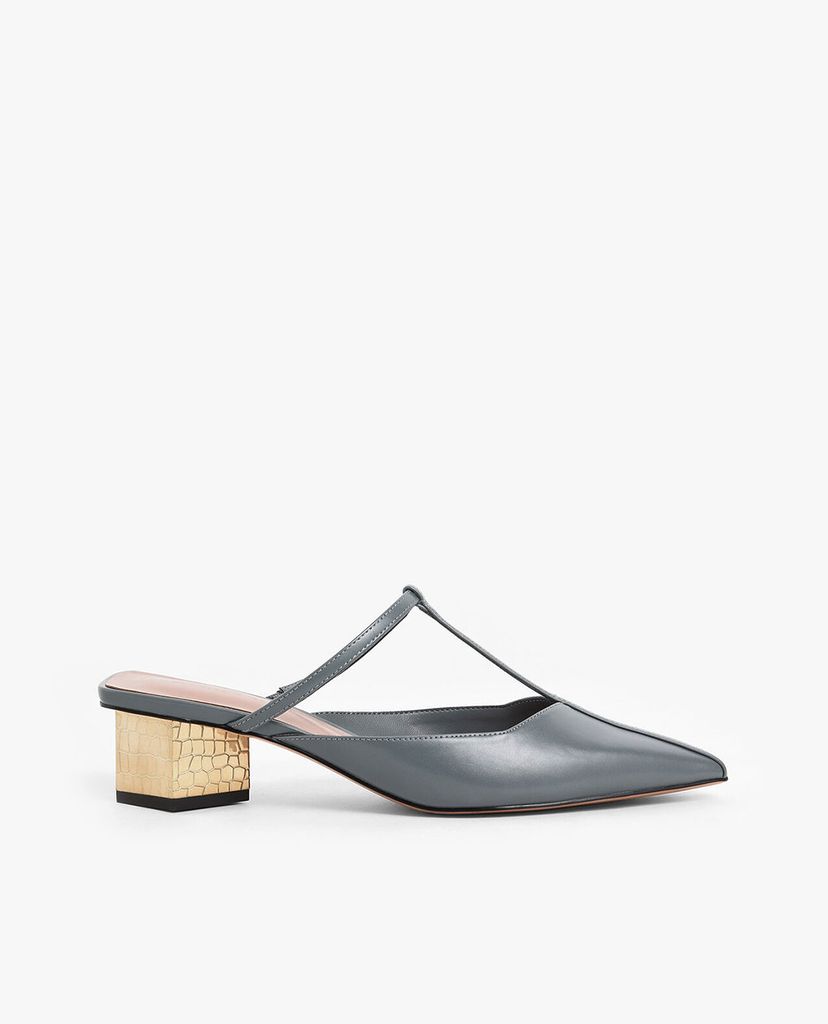 CHARLES & KEITH - Giày cao gót mũi nhọn T Bar Chrome