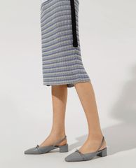 CHARLES & KEITH - Giày cao gót mũi nhọn đế vuông Front Tie Slingback