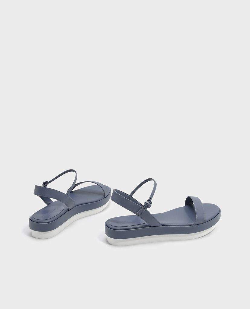 CHARLES & KEITH - Giày sandal nữ quai ngang Contrast Flatform