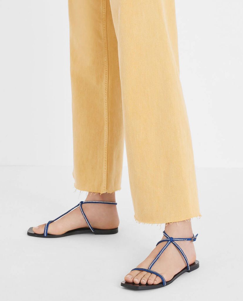 CHARLES & KEITH - Giày sandal nữ dây mảnh Embellished T Bar